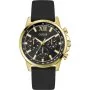 Guess Walker złoty zegarek męski z czarną tarczą na pasku GW0913G2 