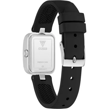 Guess Isla prostokątny zegarek damski srebrny na pasku GW0926L1