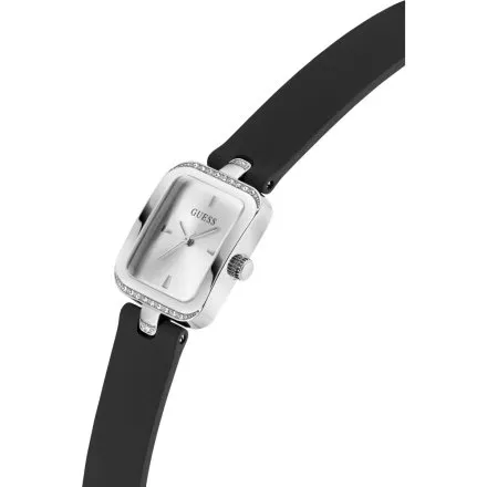 Guess Isla prostokątny zegarek damski srebrny na pasku GW0926L1