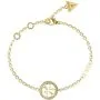 Złota bransoletka Guess logo z kryształkami GUESS LIFE IN 4G JUBB02137JW (L)