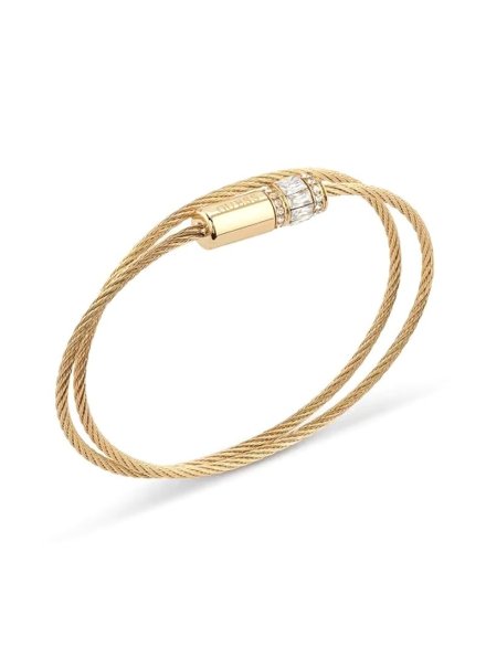 Złota bransoletka Guess Kalybe JUBB05395JW (S) podwójna żyłka z kryształkami