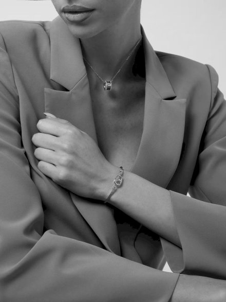 Złota bransoletka Guess Kalybe JUBB05399JW (S) żyłka z G