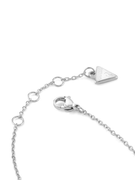 Guess Iconique srebrna bransoletka damska serce nieskończoność kryształki JUBB05531JW (S)