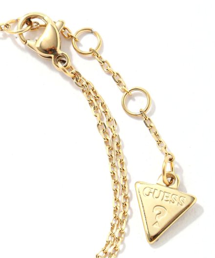 Guess Iconique złota bransoletka damska serce nieskończoność kryształki JUBB05531JW (S)