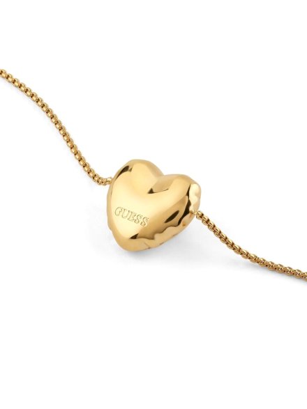 Guess Iconique złota bransoletka damska serce JUBB05542JW (S)
