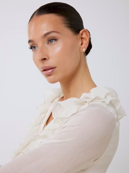 Guess Iconique złote kolczyki serca JUBE05543JW