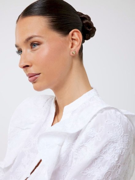 Guess Till Morning złote kolczyki serca z kryształkami JUBE05551JW