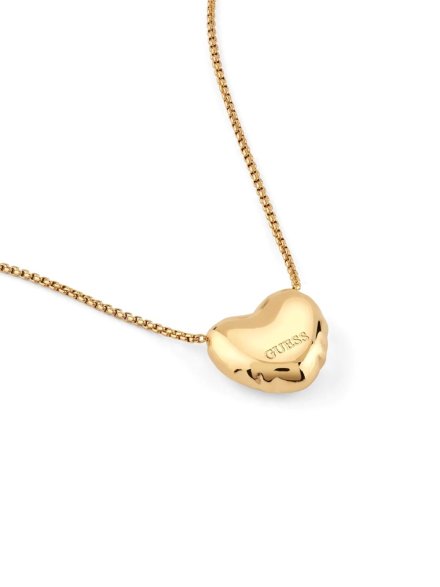 Guess Iconique złoty naszyjnik z sercem JUBN05541JW