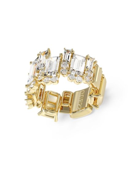 Guess CHANDELIER złoty pierścionek obrączka z kryształkami r.14 JUBR05359JW