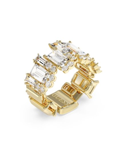 Guess CHANDELIER złoty pierścionek obrączka z kryształkami r.14 JUBR05359JW