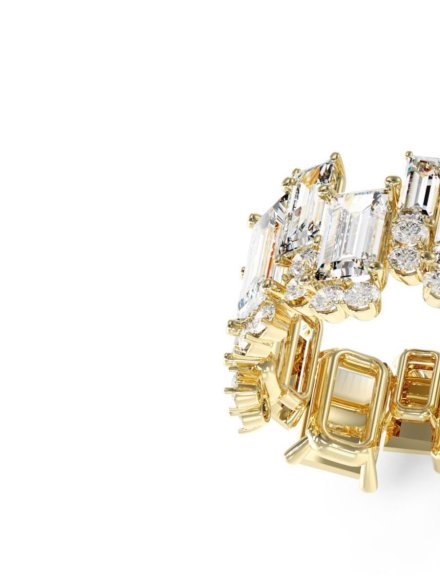 Guess CHANDELIER złoty pierścionek obrączka z kryształkami r.16 JUBR05359JW