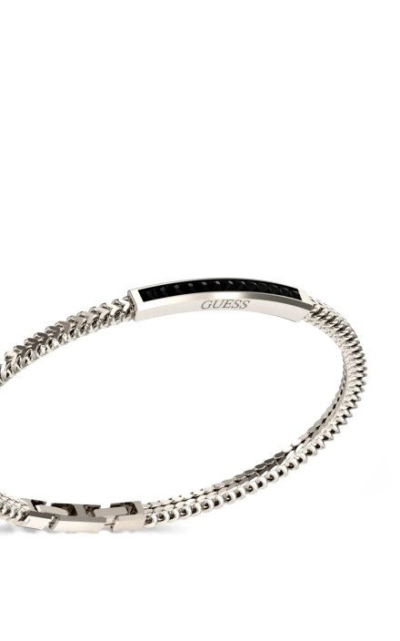 Guess NOIR srebrna bransoletka męska JUMB05099JW