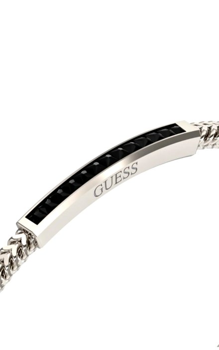 Guess NOIR srebrna bransoletka męska JUMB05099JW