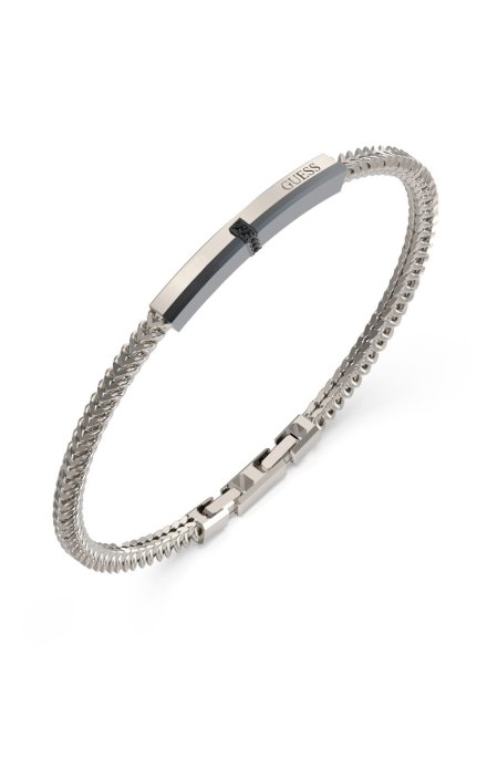 Guess NOIR srebrna bransoletka męska JUMB05105JW