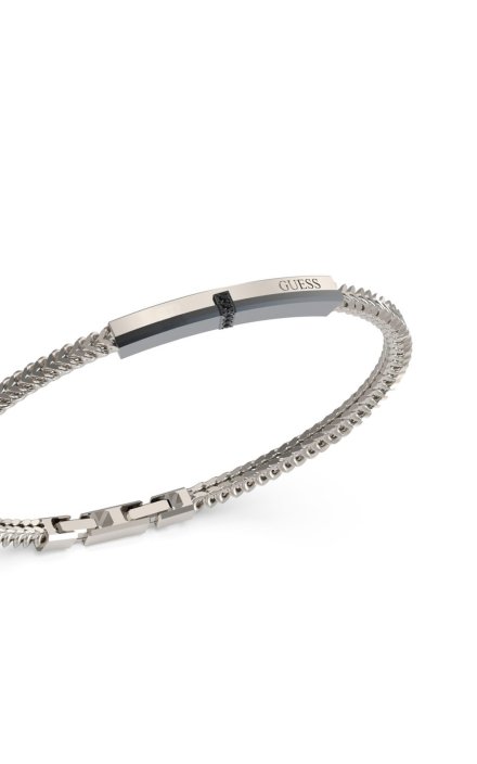 Guess NOIR srebrna bransoletka męska JUMB05105JW
