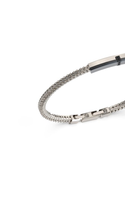 Guess NOIR srebrna bransoletka męska JUMB05105JW