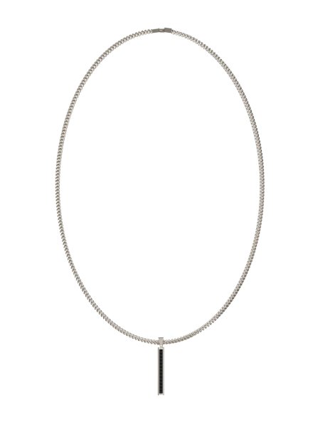 GUESS NOIR srebrny naszyjnik łańcuszek męski JUMN05098JW