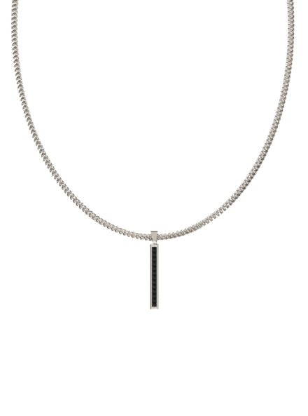 GUESS NOIR srebrny naszyjnik łańcuszek męski JUMN05098JW