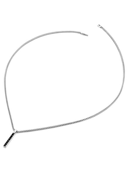GUESS NOIR srebrny naszyjnik łańcuszek męski JUMN05098JW