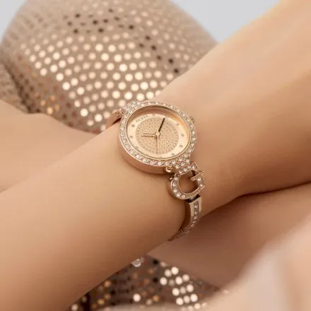Guess Giselle zegarek damski różowozłoty na bransolecie GW0929L3
