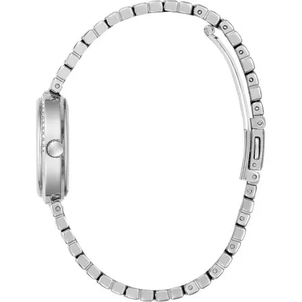 Guess Clara zegarek damski srebrny z zieloną tarczą na bransolecie GW0930L1