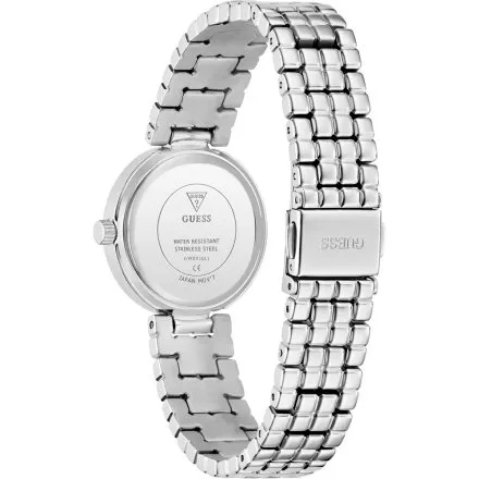 Guess Clara zegarek damski srebrny z zieloną tarczą na bransolecie GW0930L1