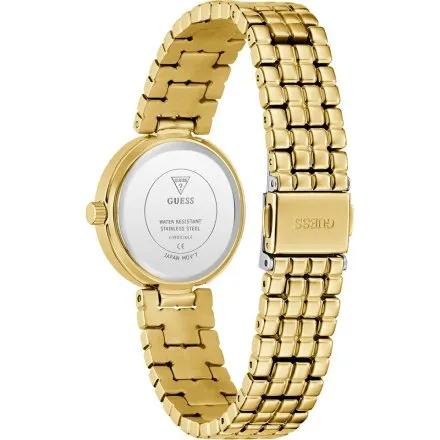 Guess Clara zegarek damski złoty z granatową tarczą na bransolecie GW0930L4
