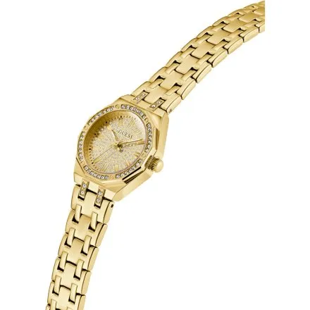 Guess Pixie zegarek damski złoty na bransolecie z kryształkami GW0931L2