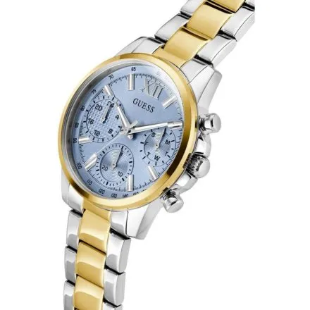 Guess Bailey zegarek damski srebrno-złoty na bransolecie multidata GW0933L3