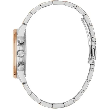 Guess Bailey zegarek damski srebrno-różowozłoty na bransolecie multidata GW0933L5