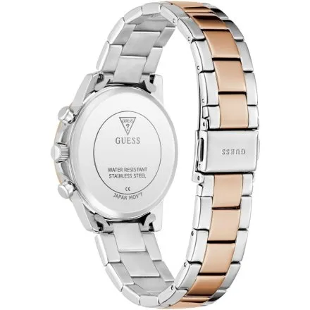 Guess Bailey zegarek damski srebrno-różowozłoty na bransolecie multidata GW0933L5