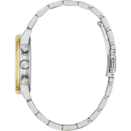 Guess Bailey zegarek damski srebrno-złoty na bransolecie zielona tarcza multidata GW0933L7