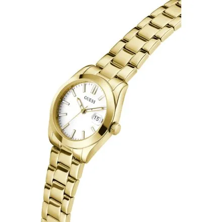 Guess Alice złoty zegarek damski na bransolecie z datownikiem GW0934L2