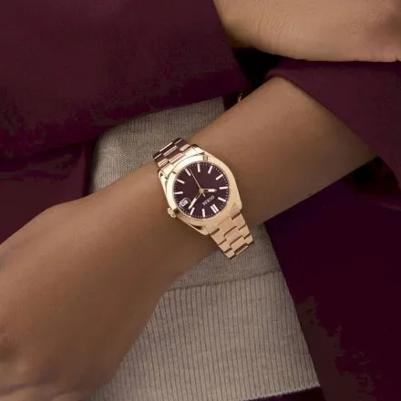 Guess Alice różowozłoty zegarek damski na bransolecie z datownikiem GW0934L5