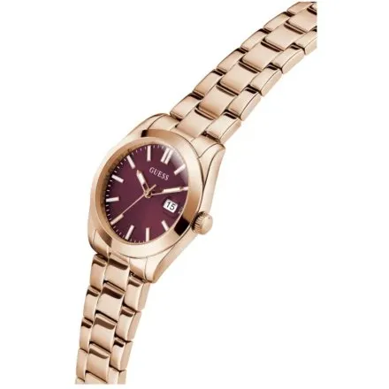 Guess Alice różowozłoty zegarek damski na bransolecie z datownikiem GW0934L5