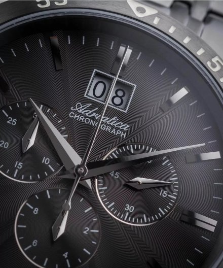 Adriatica Zegarek Męski na srebrnej bransolecie z chronografem A8202.5116CH