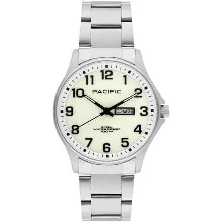 Pacific Polska SMB-1073D-01 srebrny męski zegarek z orłem i polskim datownikiem