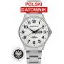 Pacific Polska SMB-1073D-01 srebrny męski zegarek z orłem i polskim datownikiem