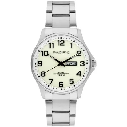 Pacific Polska SMB-1073D-01 srebrny męski zegarek z orłem i polskim datownikiem