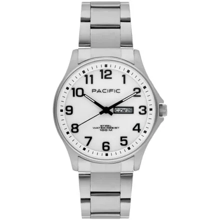 Pacific Polska SMB-1073D-07 srebrny męski zegarek z orłem i polskim datownikiem