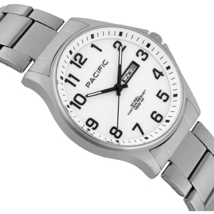 Pacific Polska SMB-1073D-07 srebrny męski zegarek z orłem i polskim datownikiem