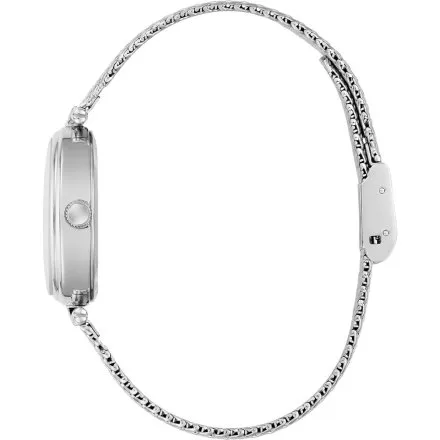 Guess Ruby srebrny zegarek damski na bransolecie z czarną tarczą GW0935L1