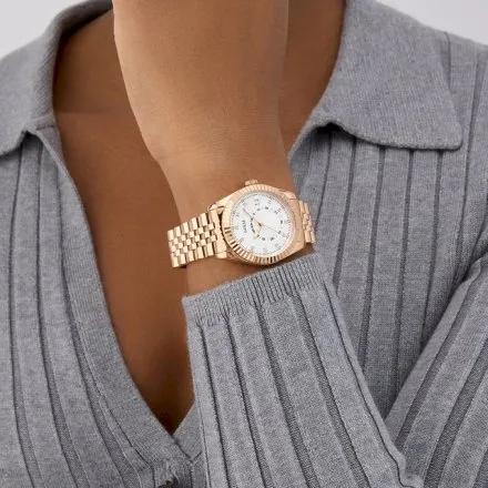 Guess Jada zegarek damski różowozłoty srebrna tarcza GW0936L4
