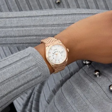 Guess Jada zegarek damski różowozłoty srebrna tarcza GW0936L4