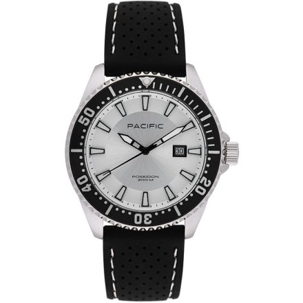 Pacific Poseidon SMPA-2001-06 srebrny męski zegarek wodoodporny 200M