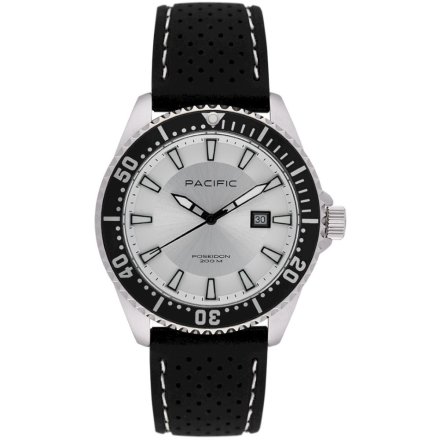 Pacific Poseidon SMPA-2001-06 srebrny męski zegarek wodoodporny 200M