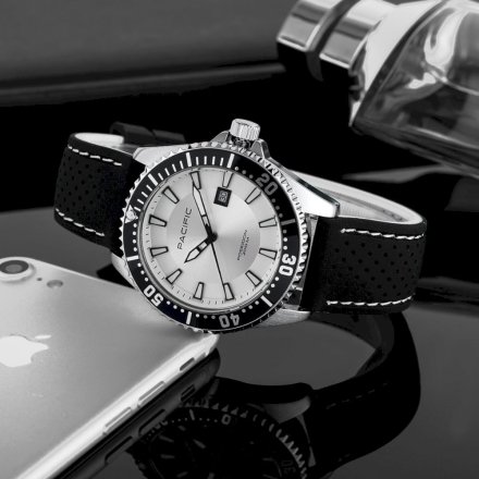 Pacific Poseidon SMPA-2001-06 srebrny męski zegarek wodoodporny 200M