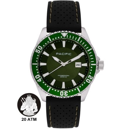 Pacific Poseidon SMPA-2001-07 zielony męski zegarek wodoodporny 200M