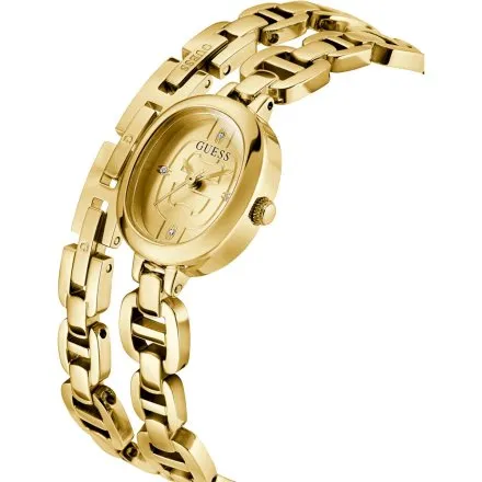 Guess Vivian złoty zegarek damski na podwójnej bransolecie GW0940L2