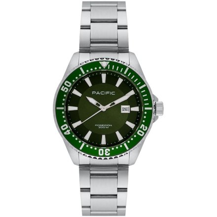 Pacific Poseidon SMPB-2001-07 zielony męski zegarek na bransolecie wodoodporny 200M